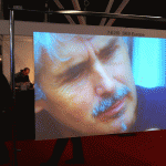 Screen Goo Rear Projection coating sprayed on plexiglas at ISE show in Amsterdam