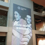 Large Screen Goo Projection Screen at ASOS expanded and redecorated headquarters at Camden Town, UK